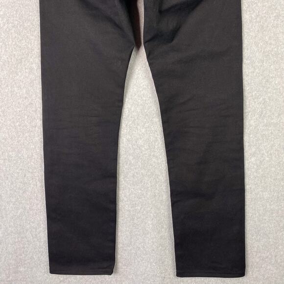 Adriano Goldschmied Mens 31R The Tellis Modern Slim Jeans Black Denim Button Fly - Picture 8 of 12